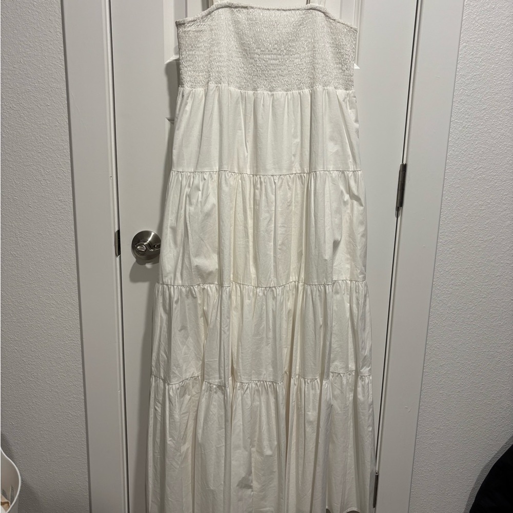 MICHAEL Michael Kors Cream Tiered Maxi Dress